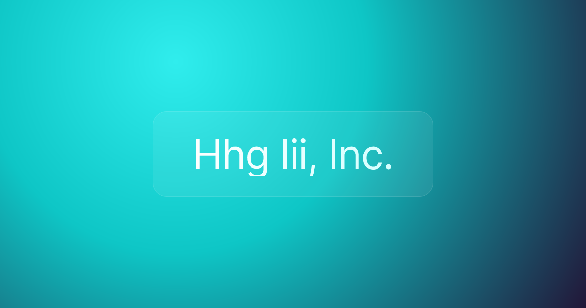Hhg Iii, Inc.