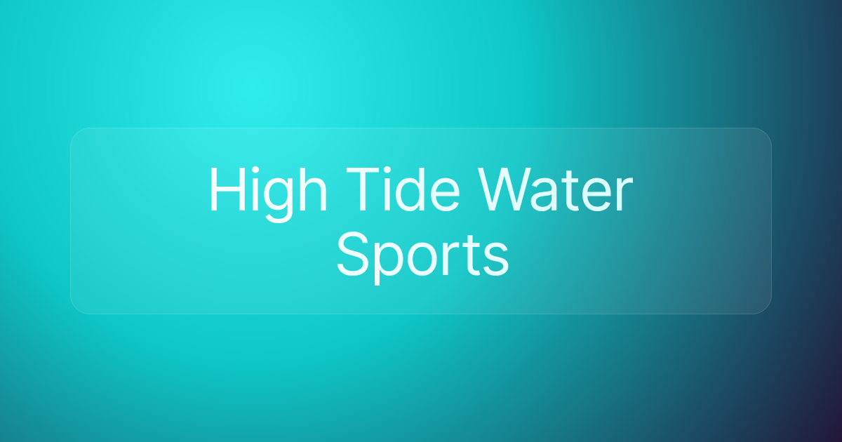 High Tide Water Sports