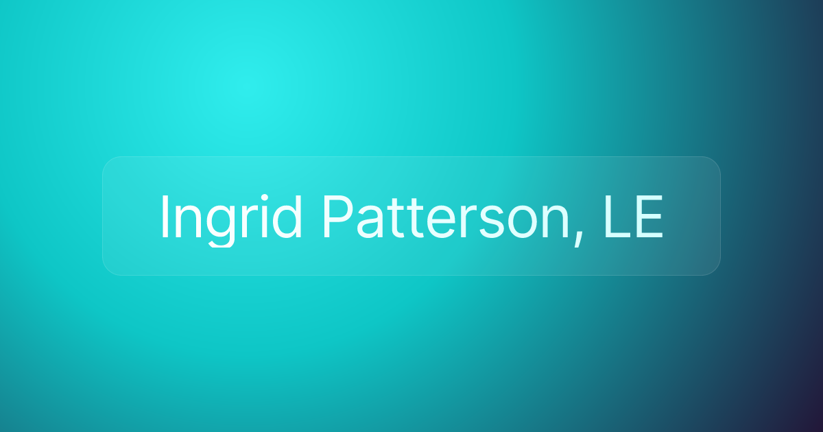 Ingrid Patterson, LE