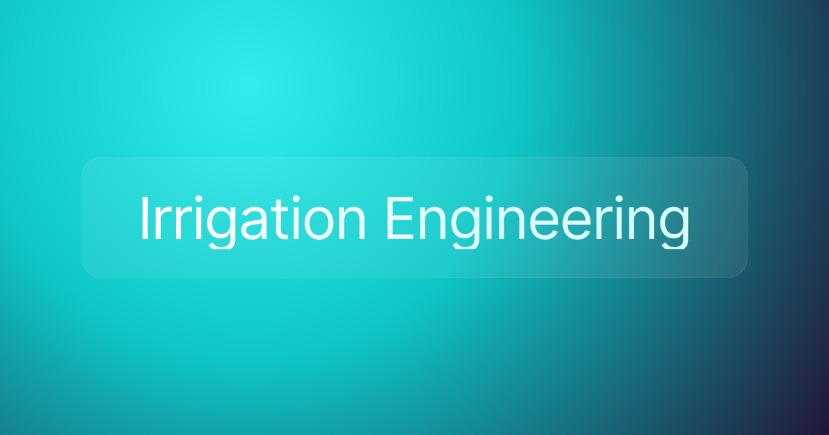 Irrigation Engineering
