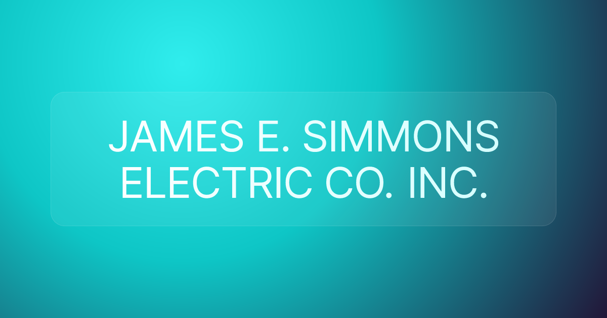 JAMES E. SIMMONS ELECTRIC CO. INC.