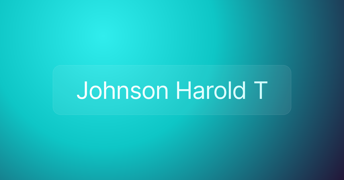 Johnson Harold T