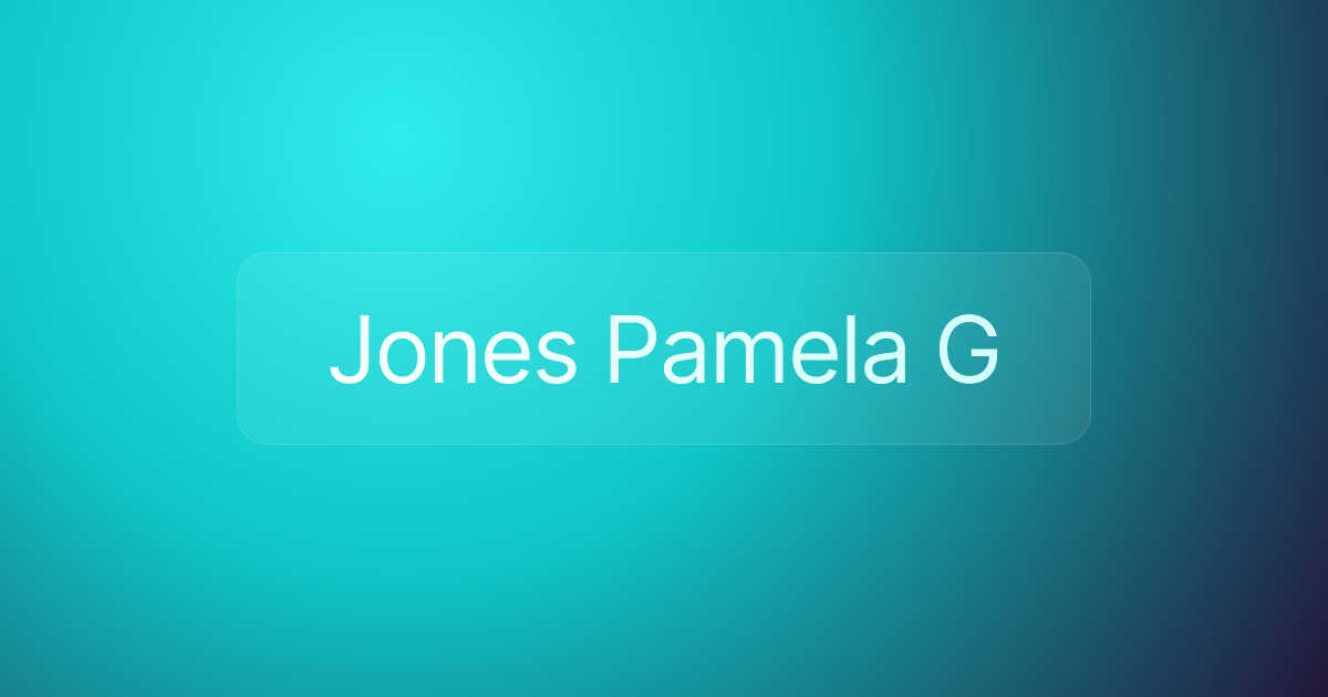 Jones Pamela G