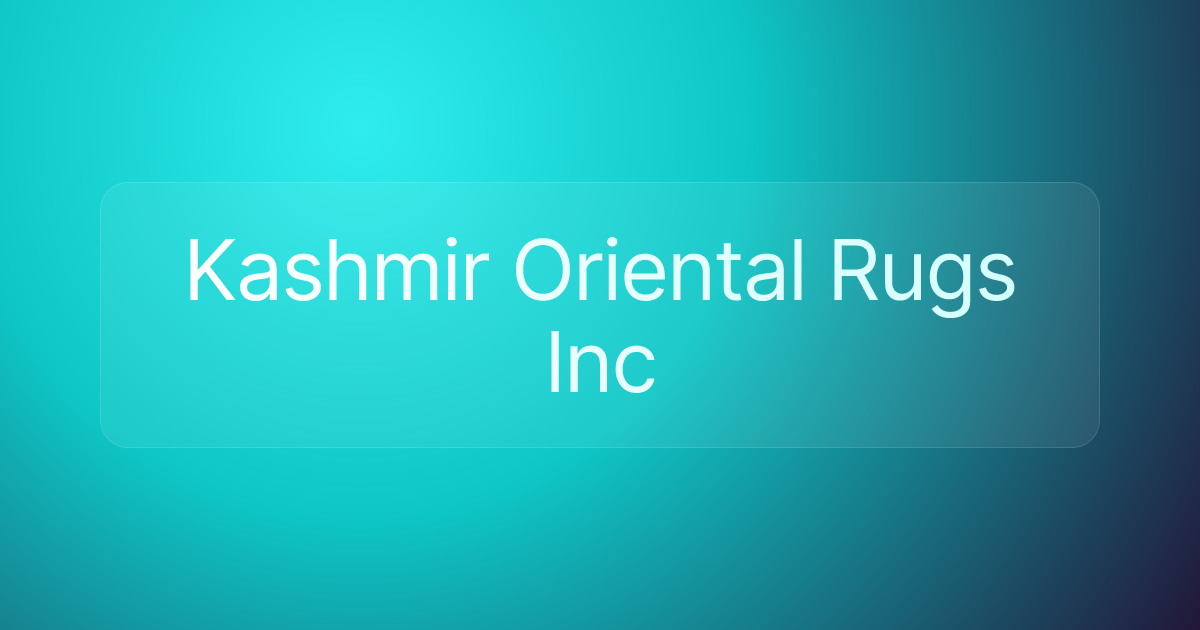 Kashmir Oriental Rugs Inc