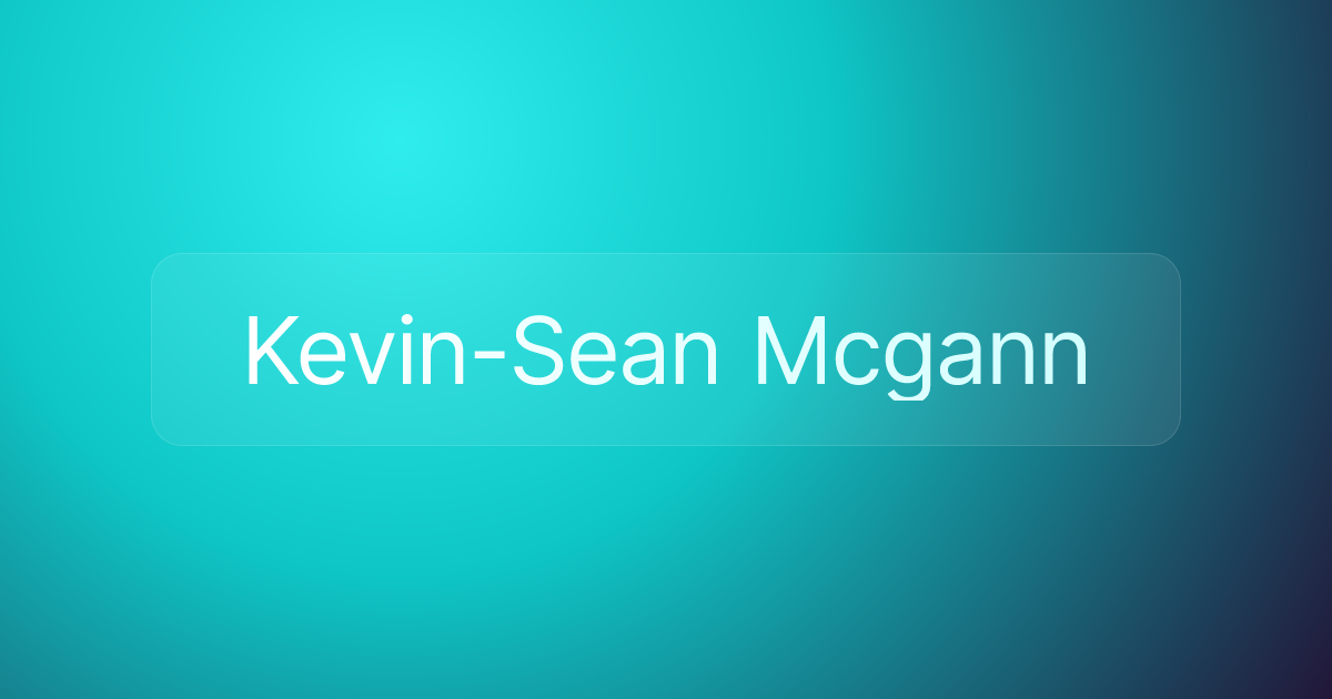 Kevin-Sean Mcgann