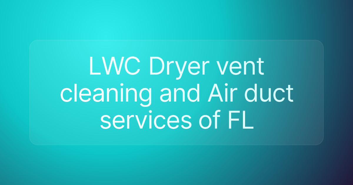 LWC Dryer vent cleaning and Air duct services of FL