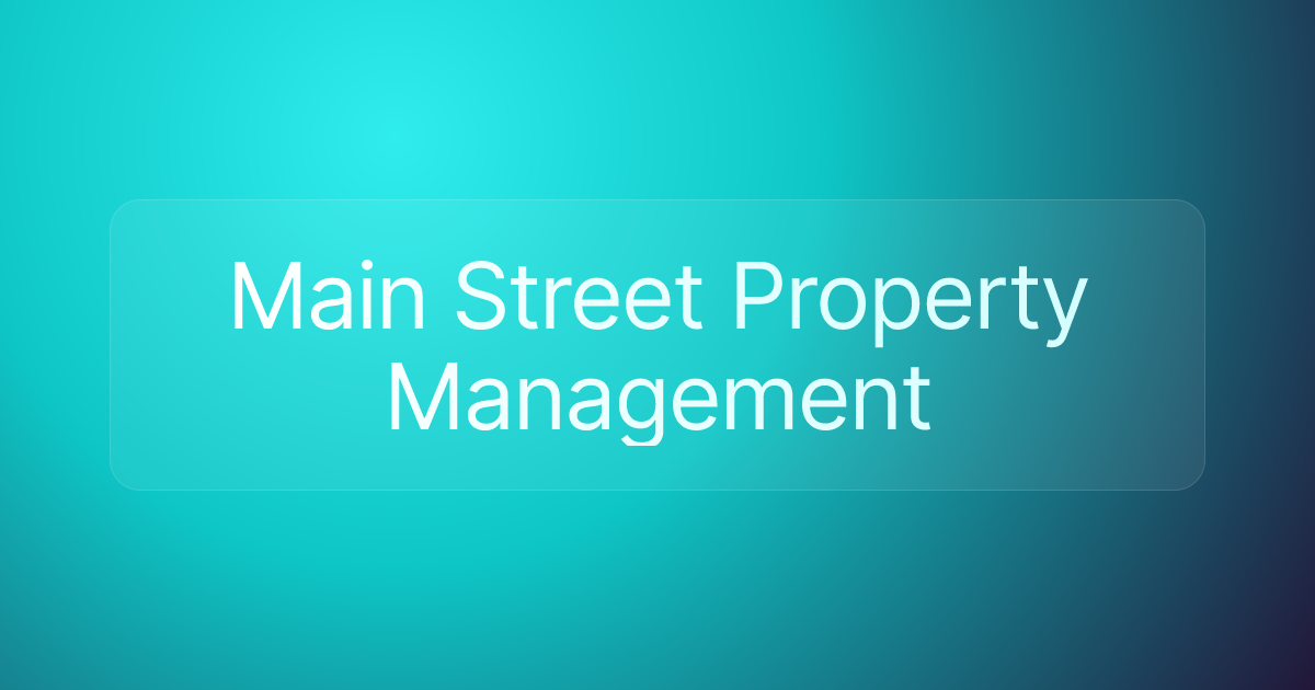 Main Street Property Management