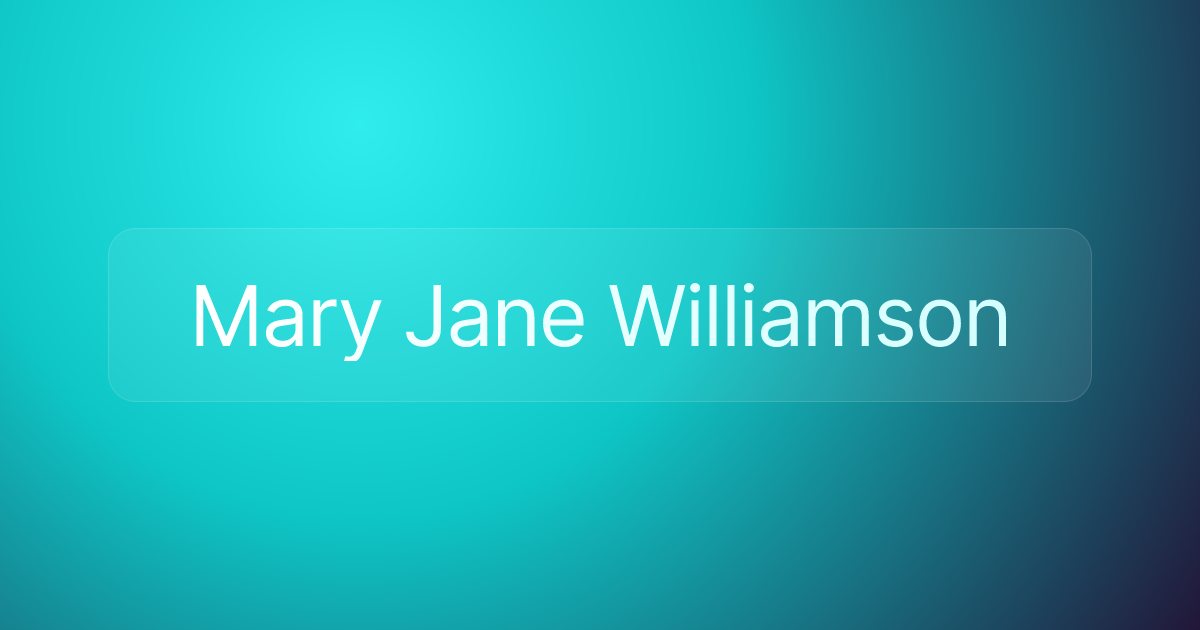 Mary Jane Williamson