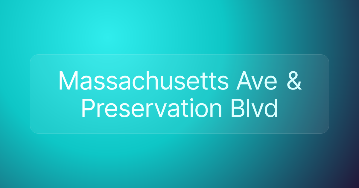 Massachusetts Ave & Preservation Blvd