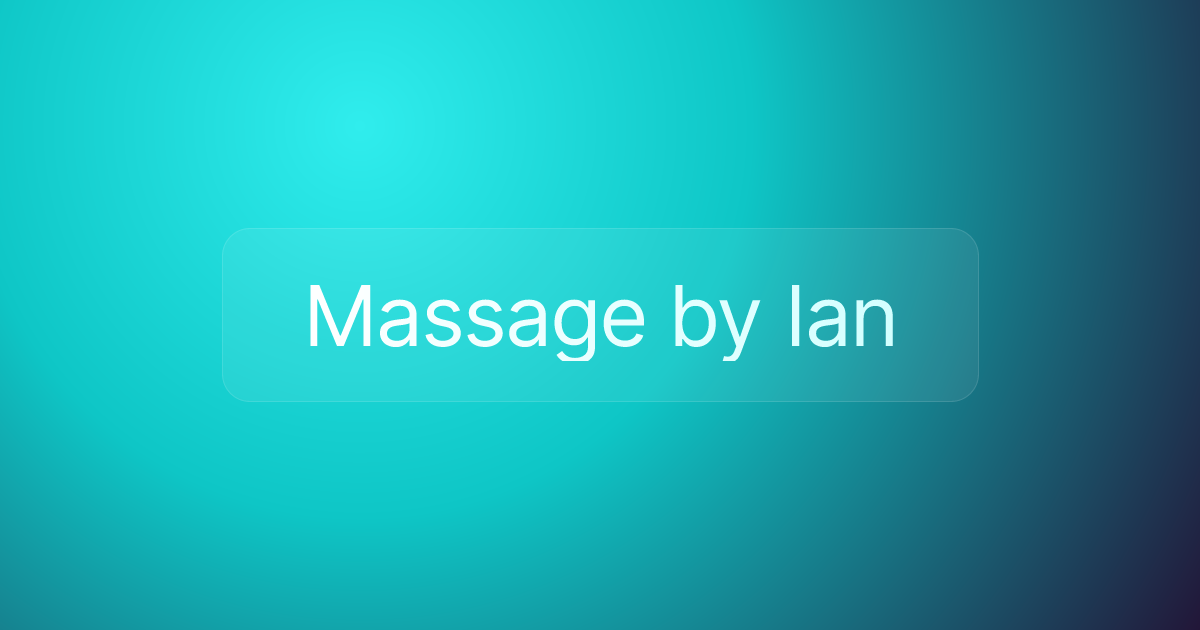 Massage by Ian