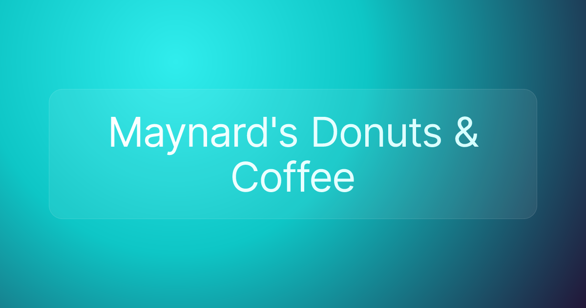 Maynard's Donuts & Coffee