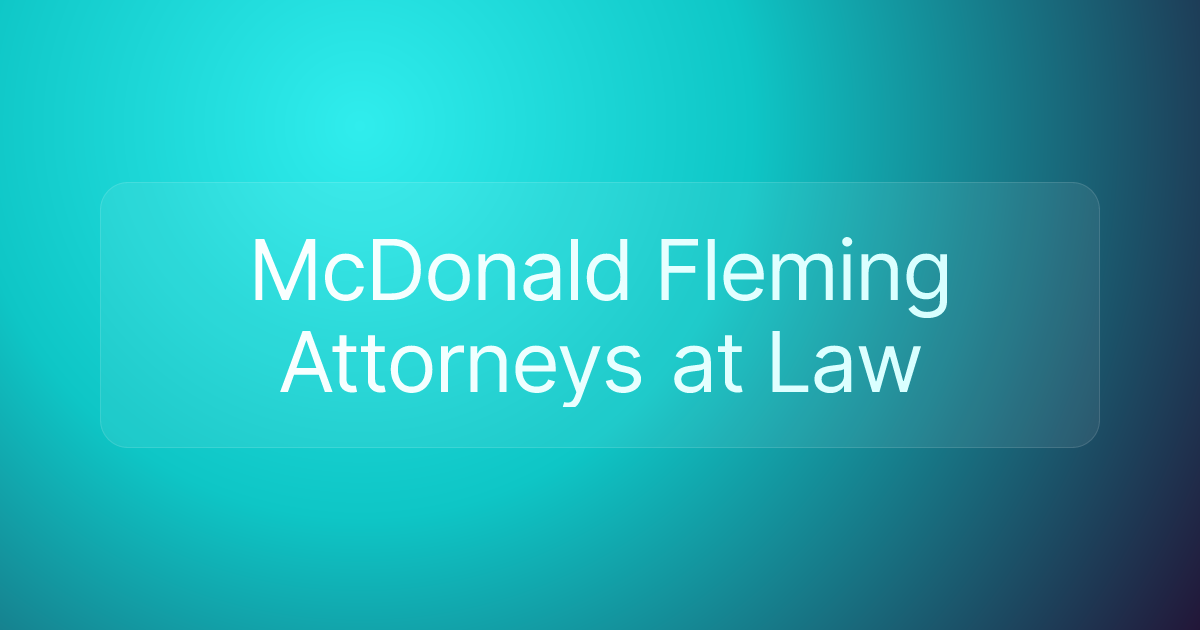 McDonald Fleming Attorneys at Law
