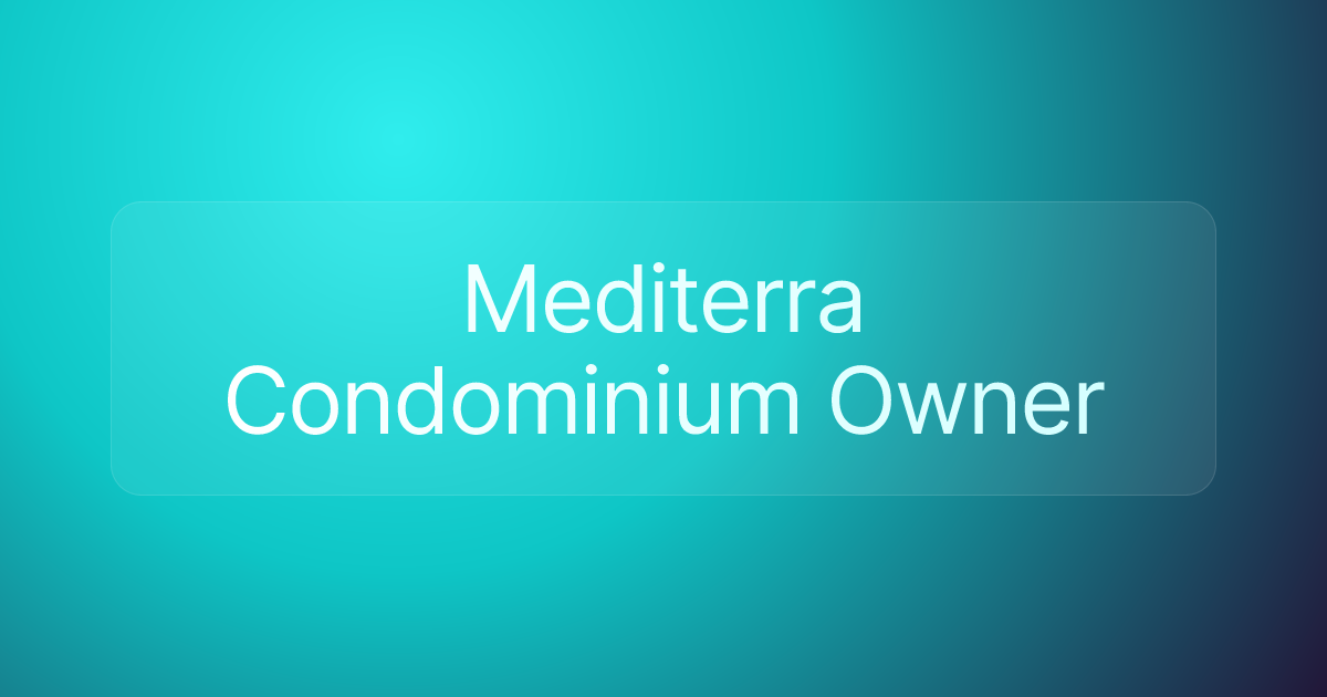Mediterra Condominium Owner