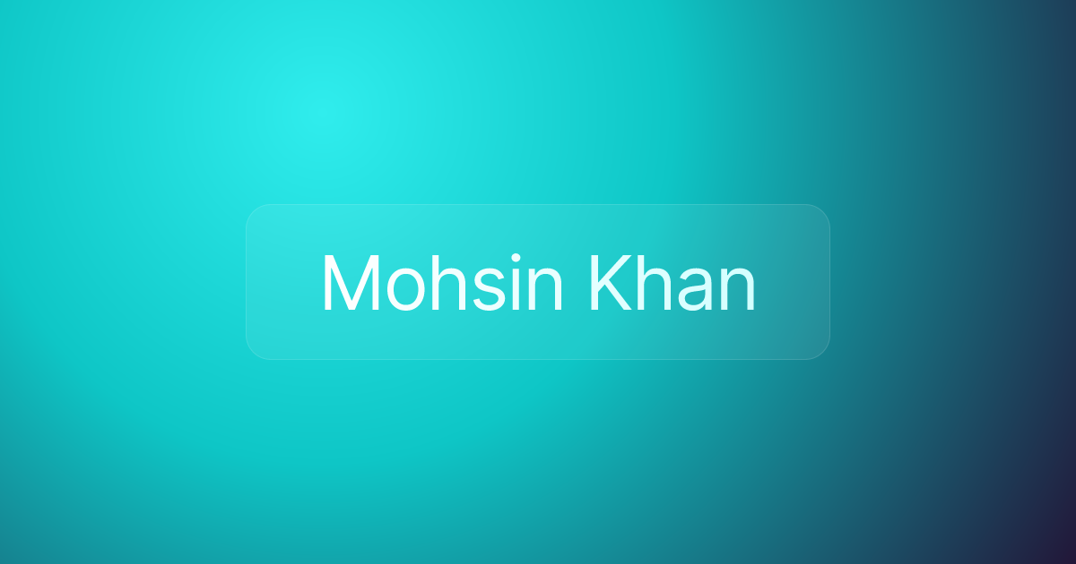 Mohsin Khan