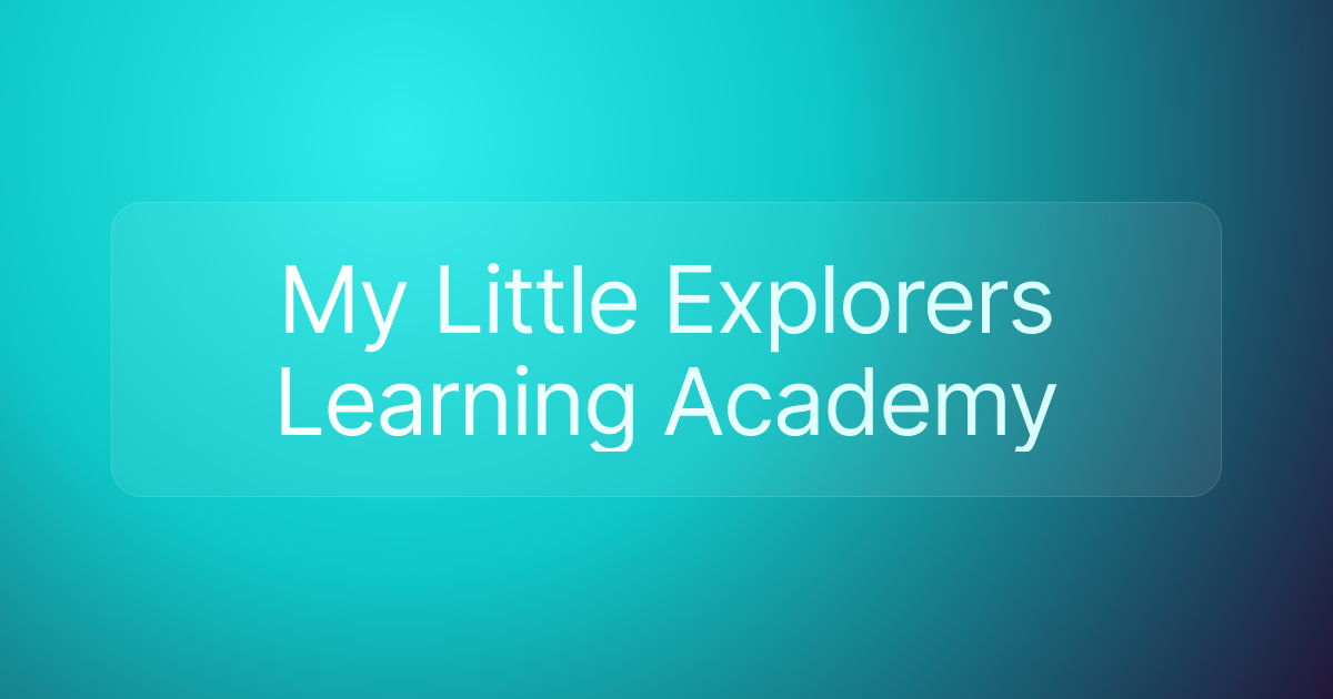 My Little Explorers Learning Academy