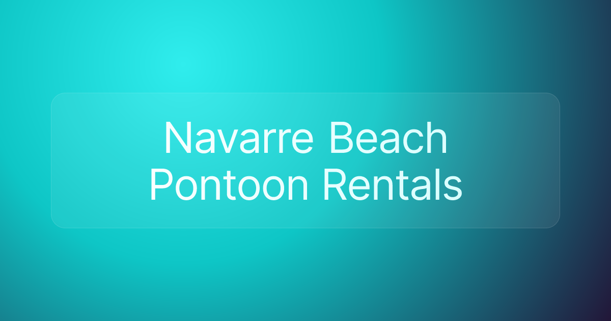 Navarre Beach Pontoon Rentals