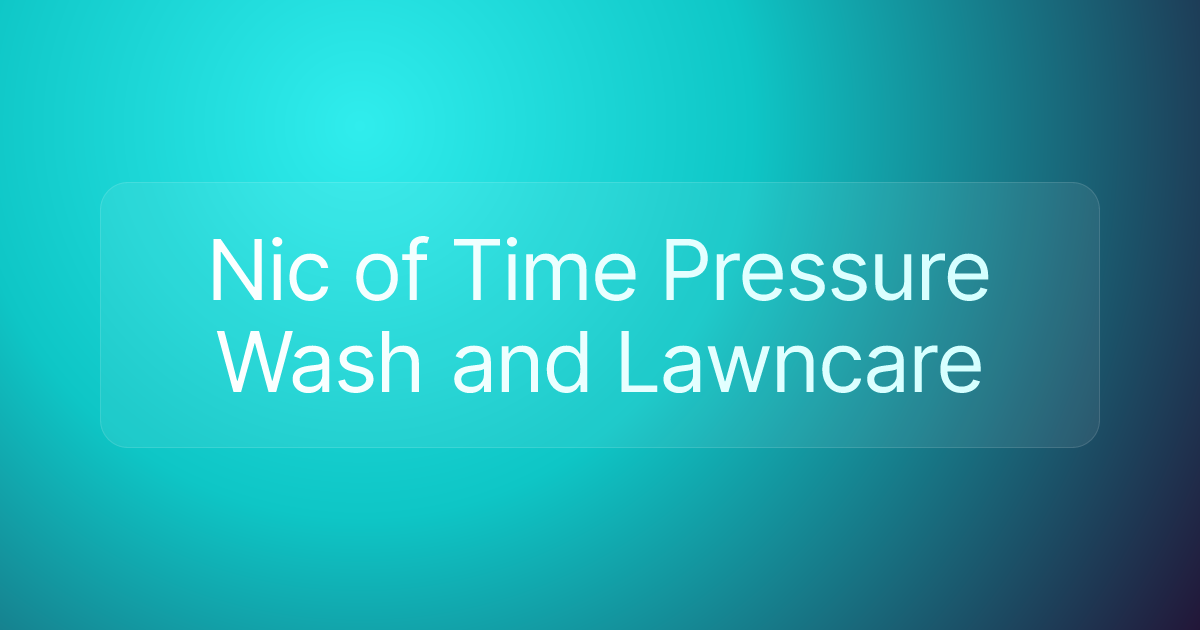 Nic of Time Pressure Wash and Lawncare