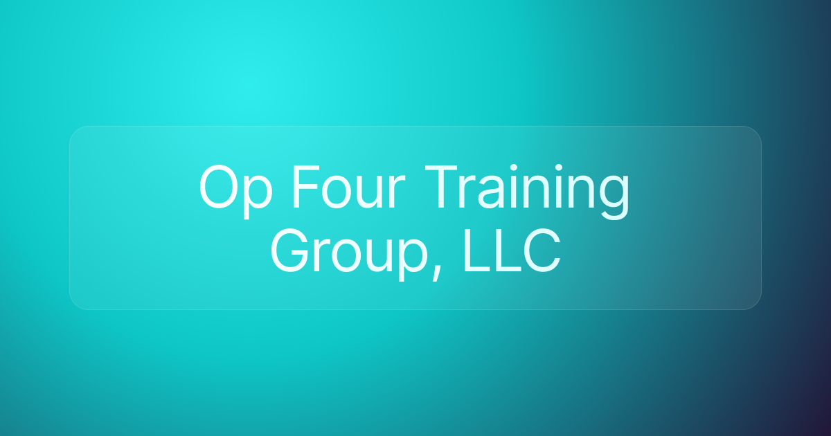 Op Four Training Group, LLC
