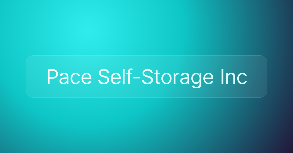Pace Self-Storage Inc