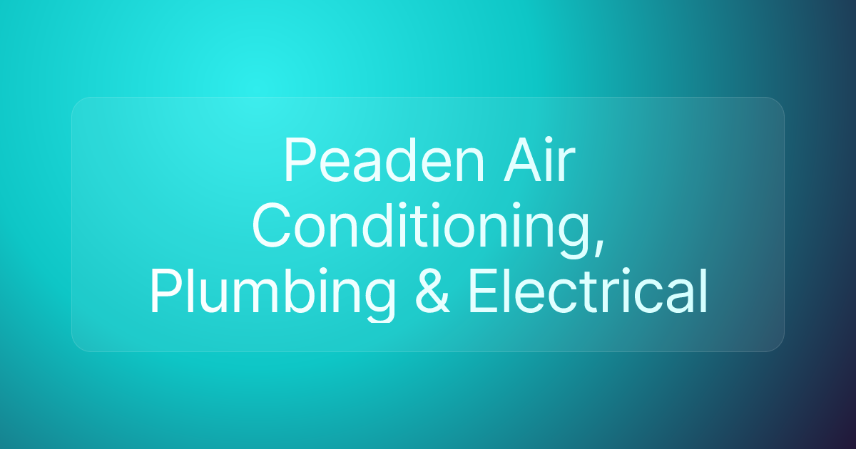 Peaden Air Conditioning, Plumbing & Electrical