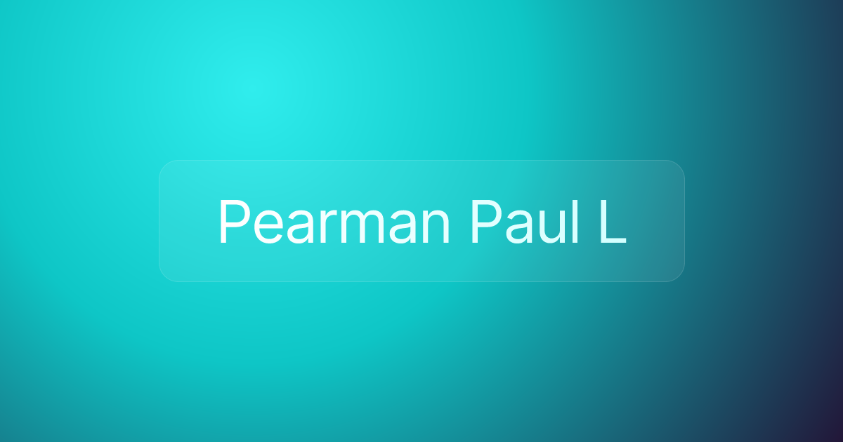 Pearman Paul L