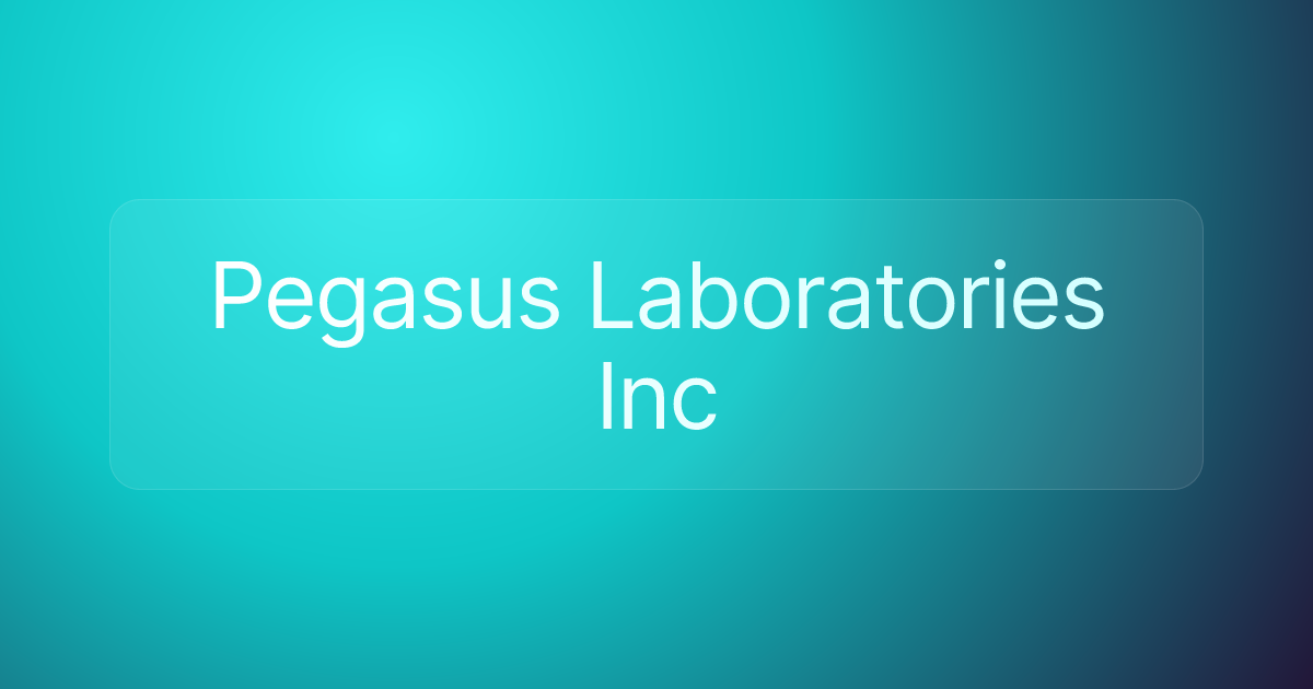 Pegasus Laboratories Inc