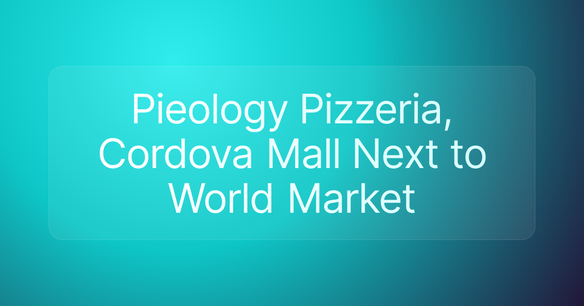 Pieology Pizzeria, Cordova Mall Next to World Market