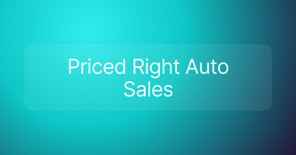 Priced Right Auto Sales