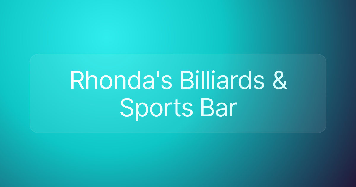 Rhonda's Billiards & Sports Bar