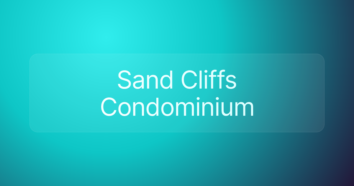Sand Cliffs Condominium