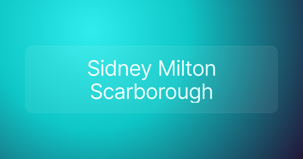 Sidney Milton Scarborough