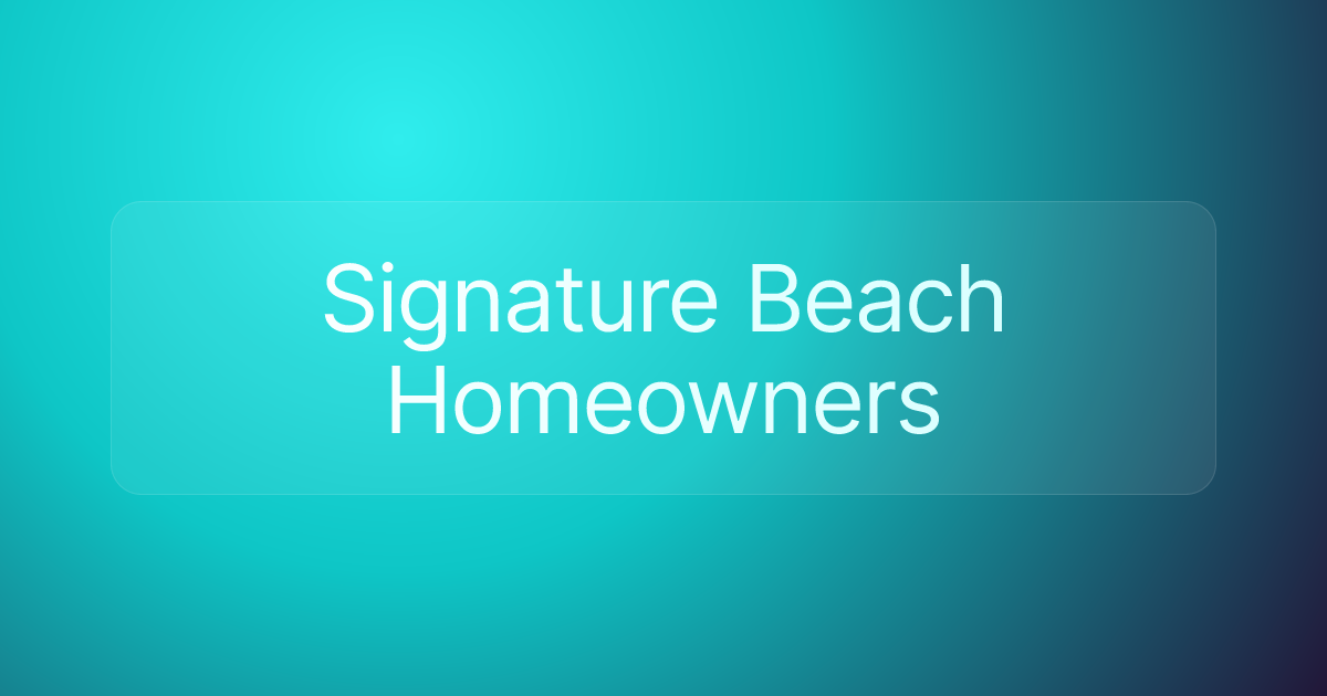 Signature Beach Homeowners