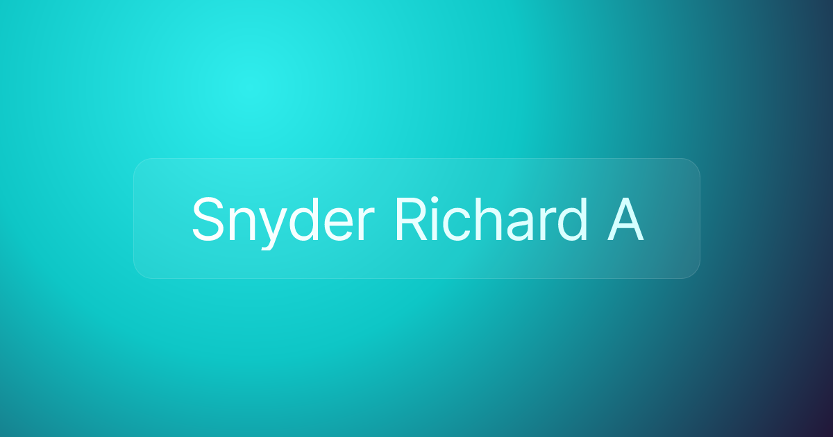 Snyder Richard A