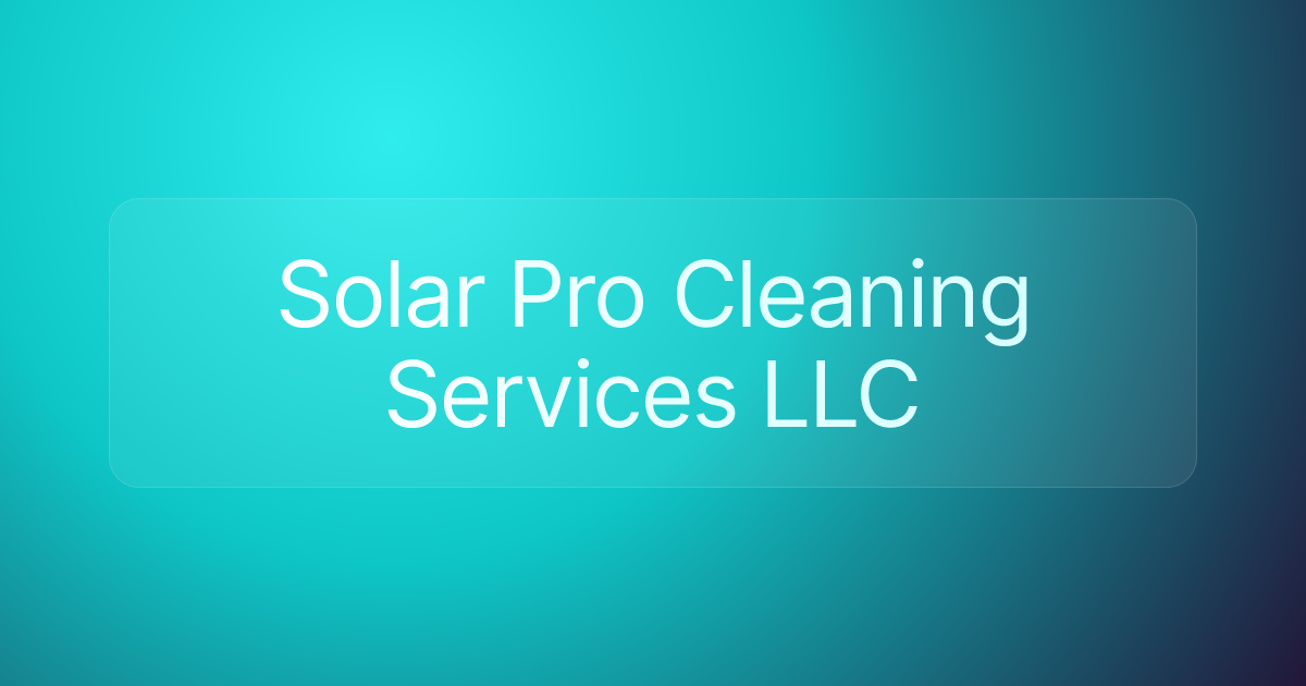 Solar Pro Cleaning Services LLC