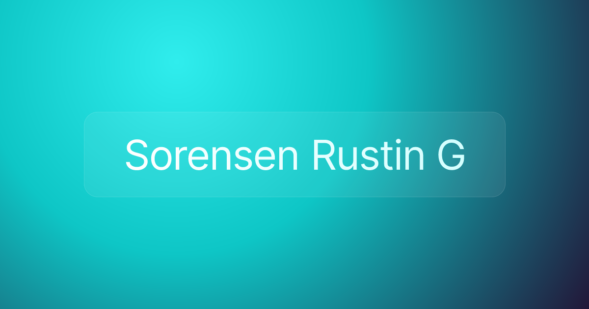 Sorensen Rustin G