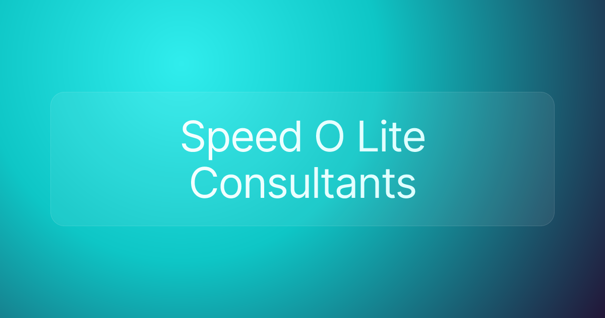 Speed O Lite Consultants