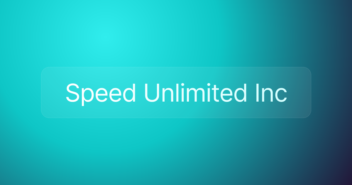 Speed Unlimited Inc