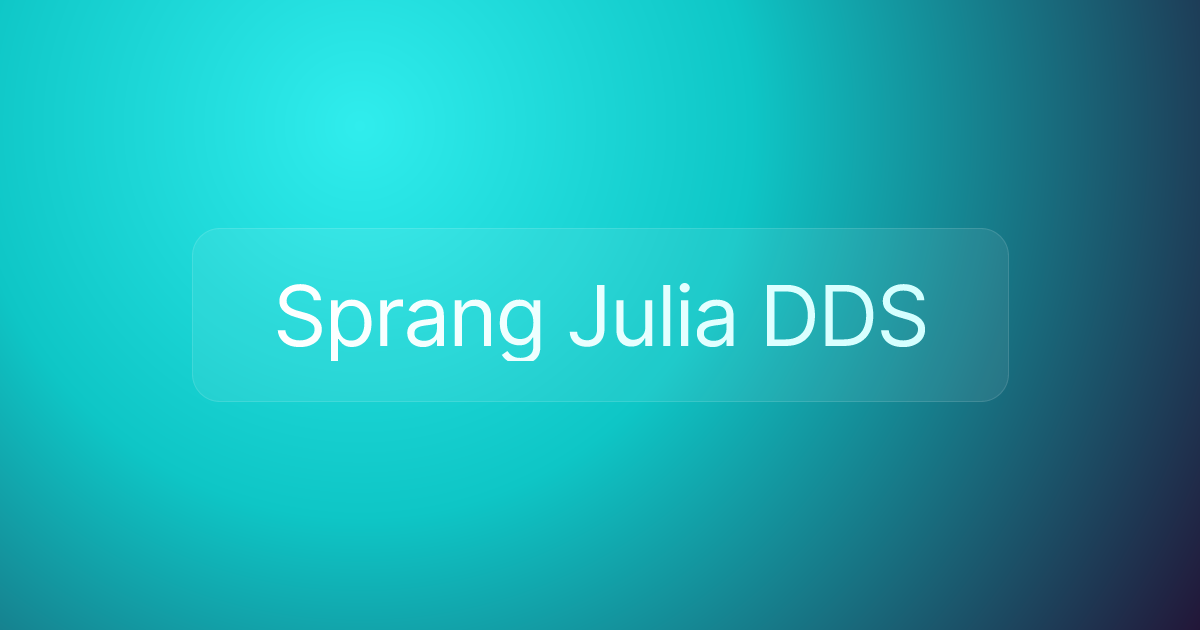 Sprang Julia DDS