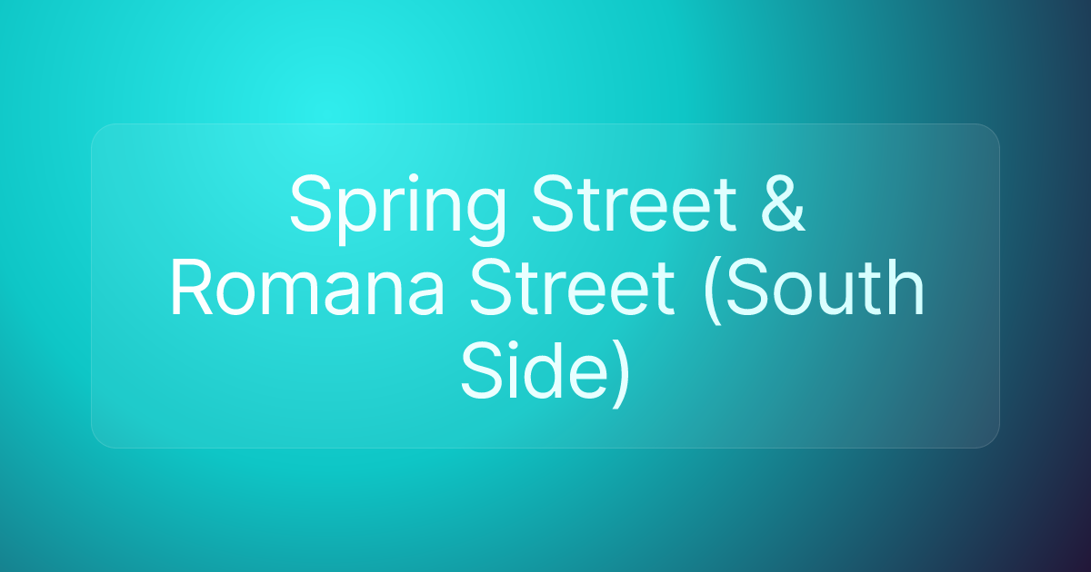 Spring Street & Romana Street (South Side)