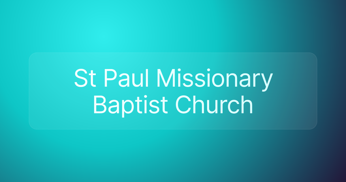 St Paul Missionary Baptist Church
