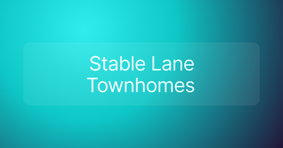Stable Lane Townhomes