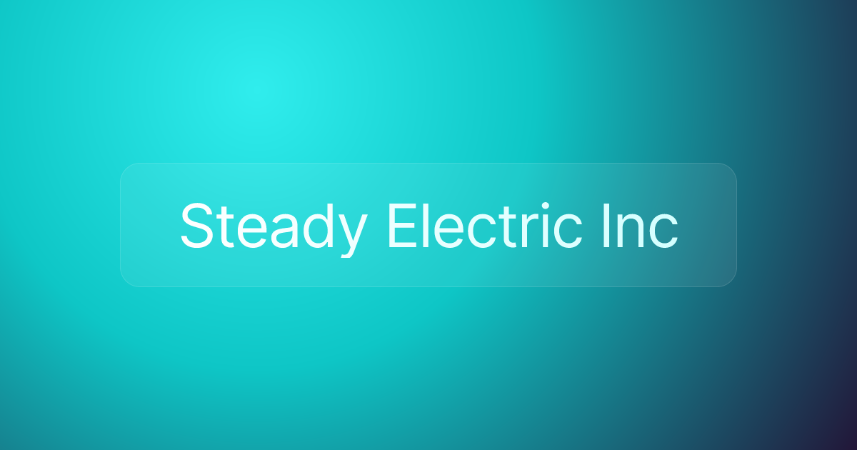 Steady Electric Inc