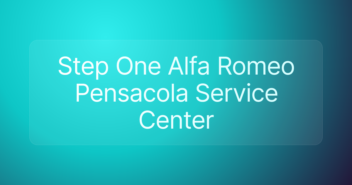 Step One Alfa Romeo Pensacola Service Center