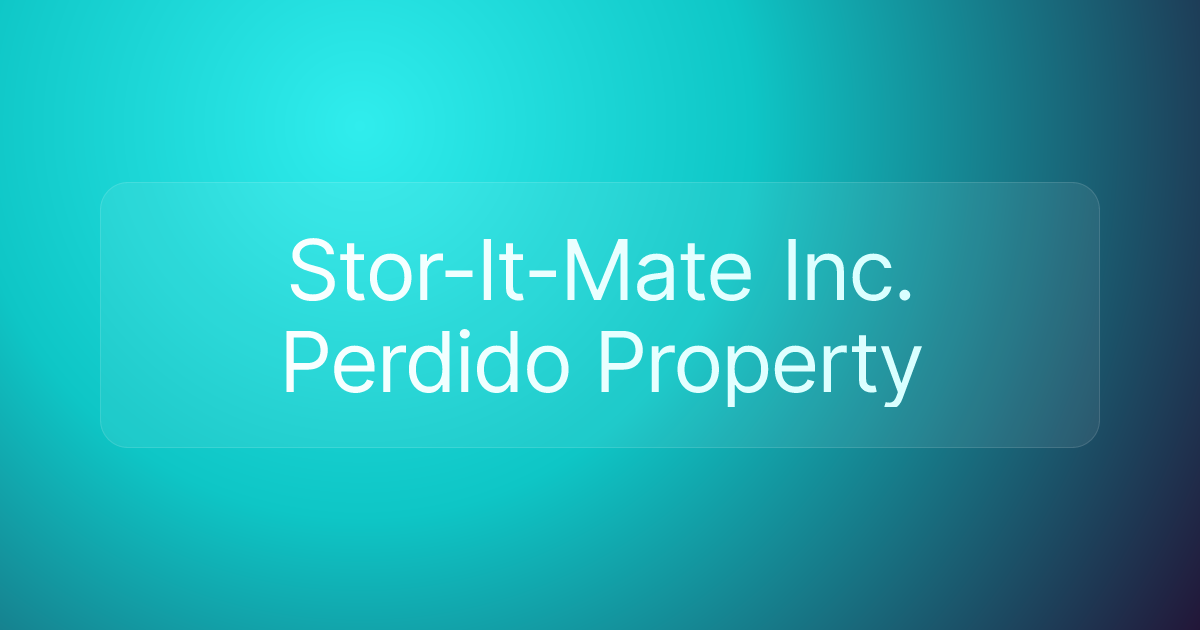 Stor-It-Mate Inc. Perdido Property