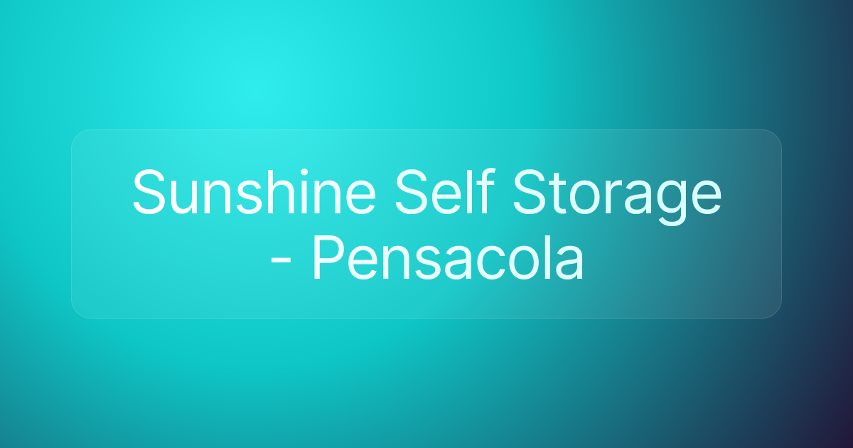 Sunshine Self Storage - Pensacola