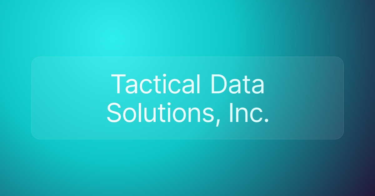 Tactical Data Solutions, Inc.