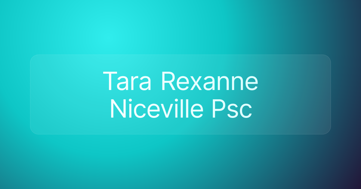 Tara Rexanne Niceville Psc