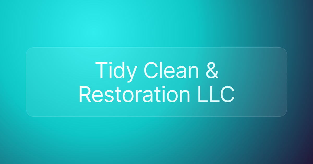 Tidy Clean & Restoration LLC