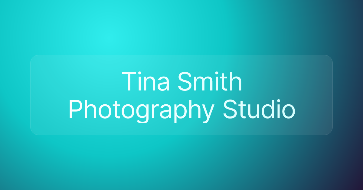 Tina Smith Photography Studio