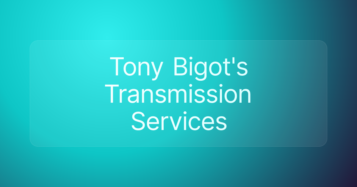Tony Bigot's Transmission Services